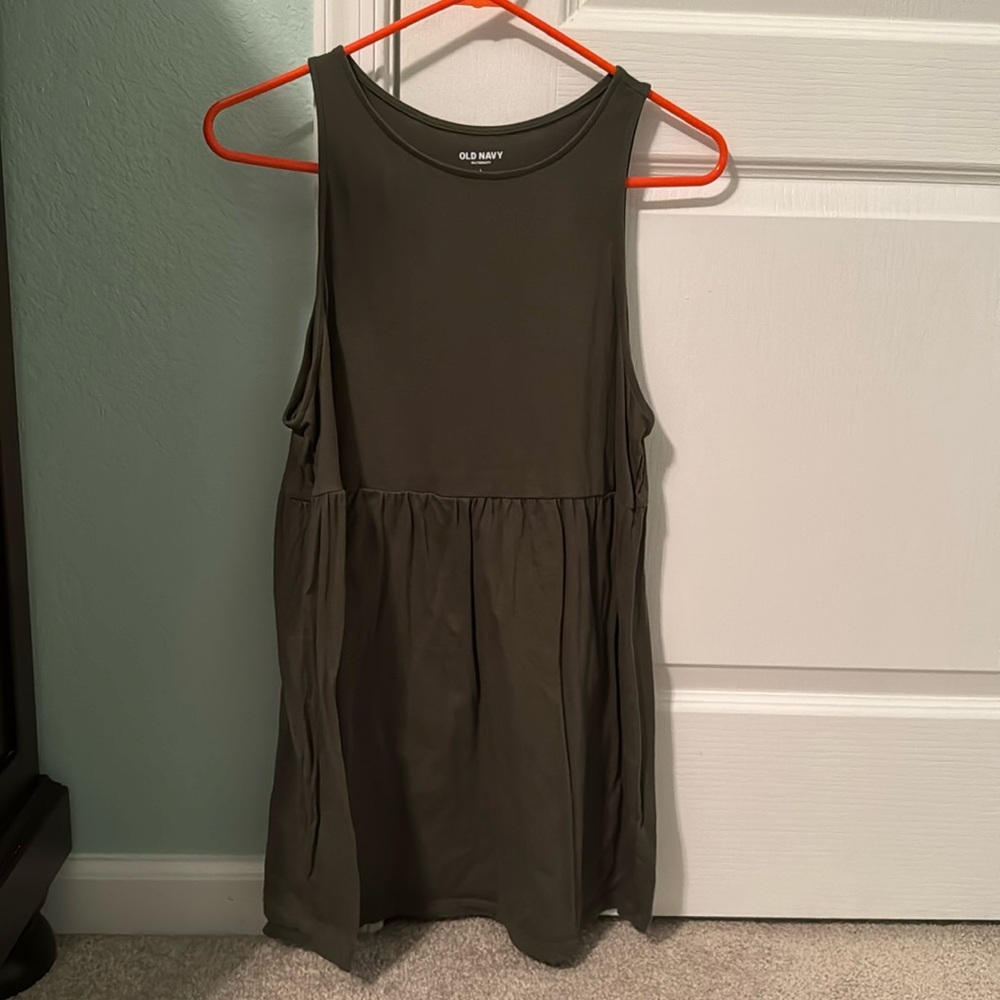 Olive green old navy maternity tank top size large
